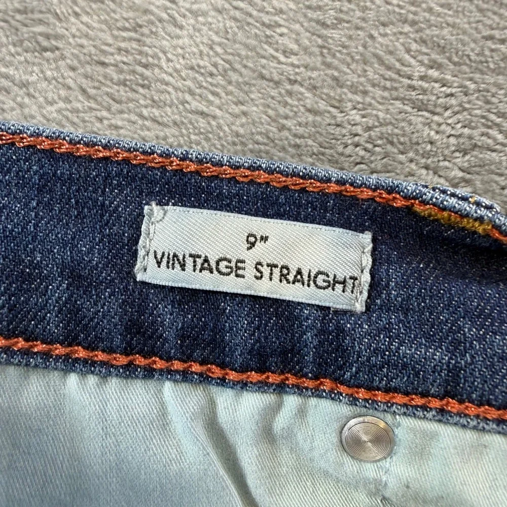 J‎ Crew Vintage Straight Jeans Women's Size 32T Blue Dark Wash Denim